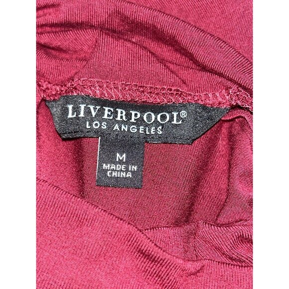 Liverpool Sz MEDIUM Dark Red Mock Neck L/S Knit Pullover Top Tunic EUC - Picture 7 of 10